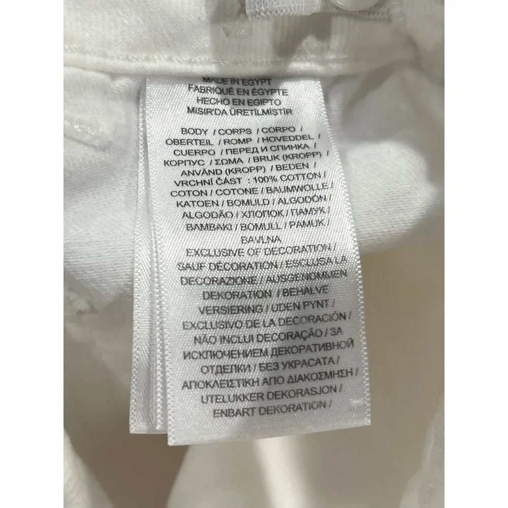 Polo Ralph Lauren Girls Cropped Wide Leg White‎ Denim Jeans Size 7